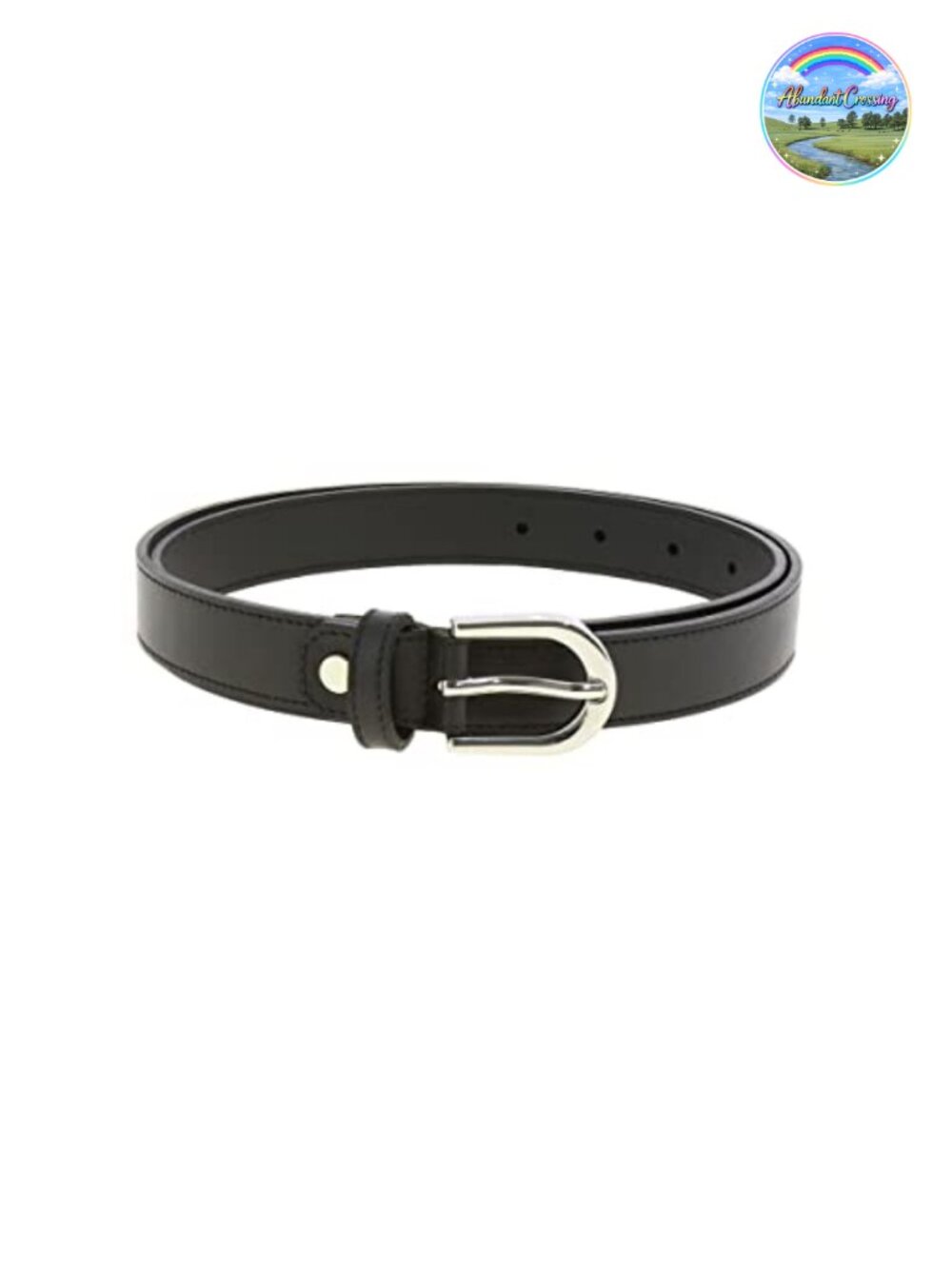 Italian Full-Grain Leather Belt Slim 1 Inch Brass Buckle Made in France